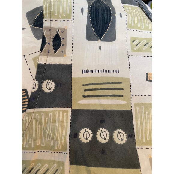 Pierre Cardin Mens Vintage Geometric Abstract Cotton Short Sleeve Shirt Green L - Picture 4 of 4